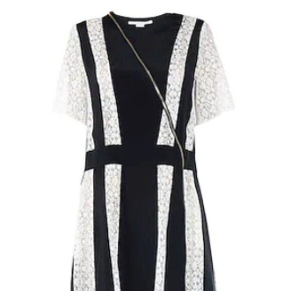 Stella McCartney dress with Lace panels black and white size 10 - Picture 2 of 12